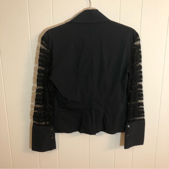 Maria Di Ripabianca Made in Italy Lace Sleeve Button Up Shirt M - Picture 9 of 9